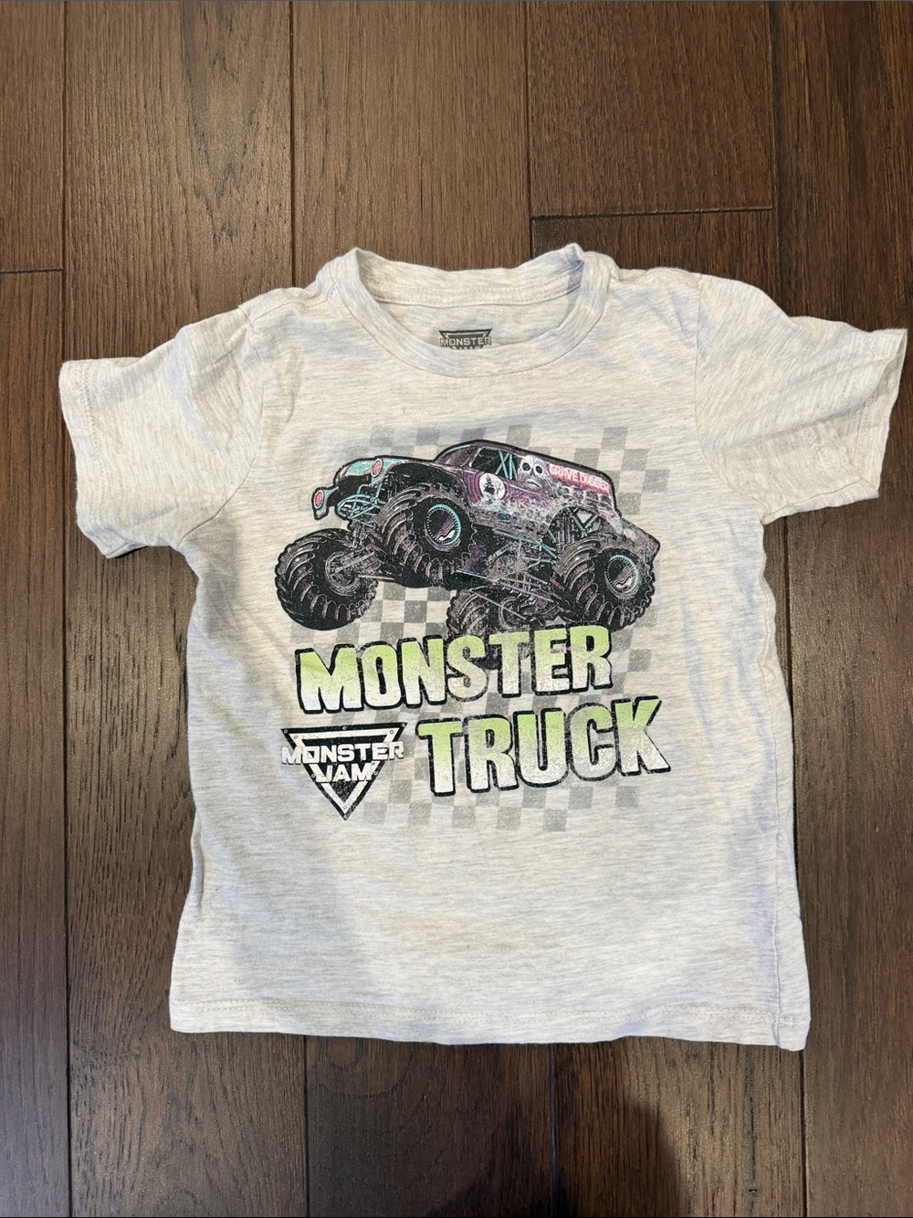 Monster Truck Graphic Tee - Light Gray Size 5T - C39-231